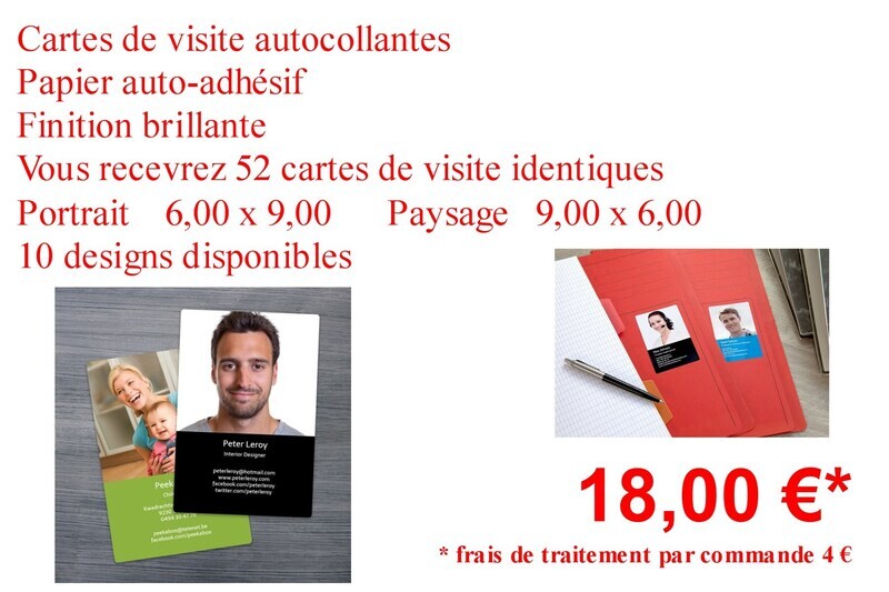 Cartes de visites autocollantes