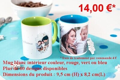 Mug blanc intérieur couleur