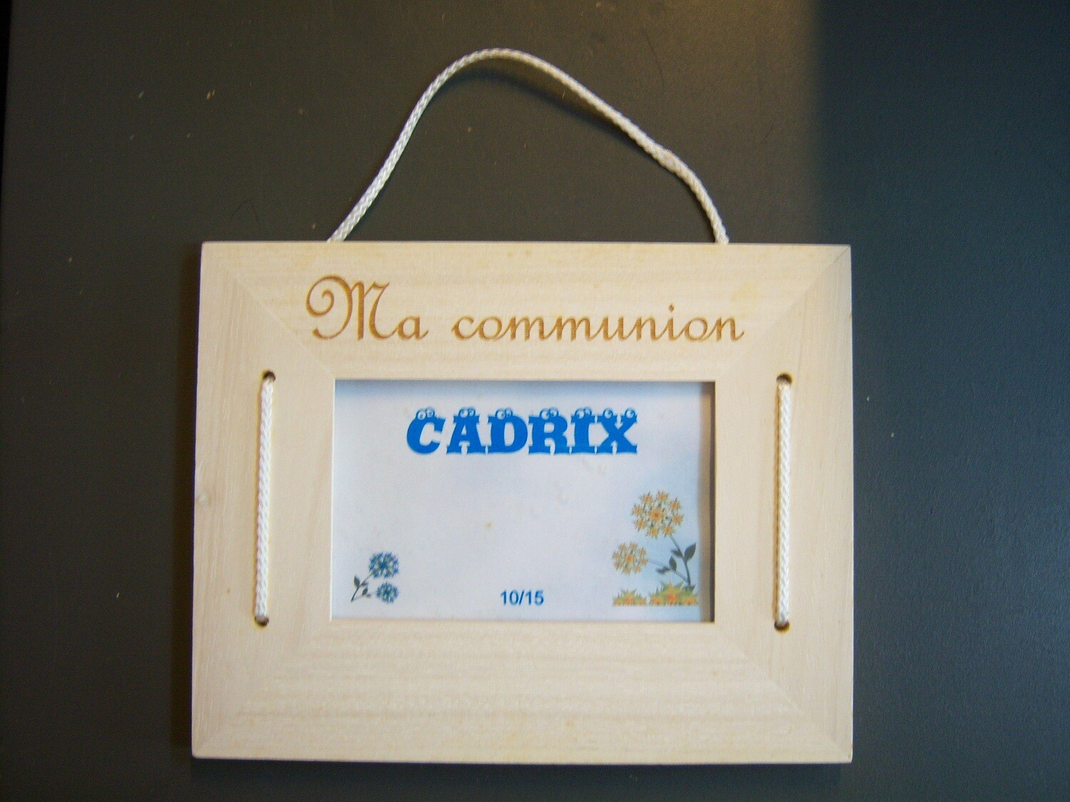 Cadre bois ma communion à suspendre