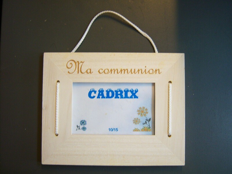 Cadre bois ma communion à suspendre