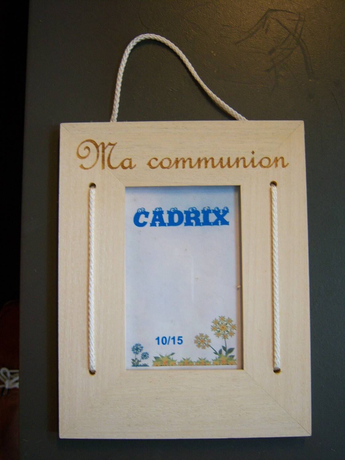 Cadre bois ma communion a suspendre