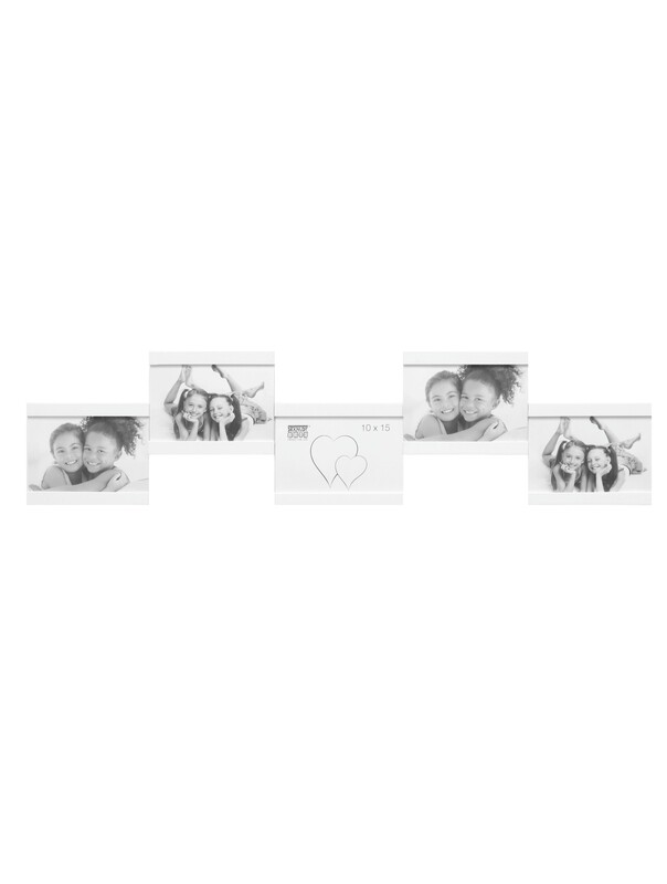Multi-vue en blanc pour 5 photos