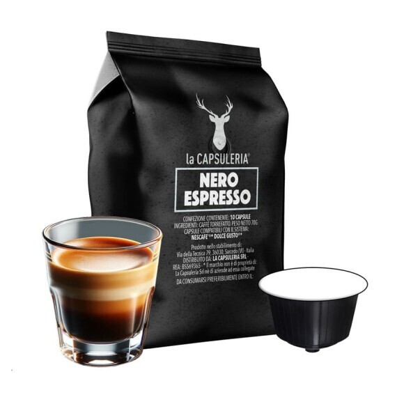 Café Nero Espresso- 10 Capsules
Capsules Compatibles Avec Nescafè Dolce Gusto®*