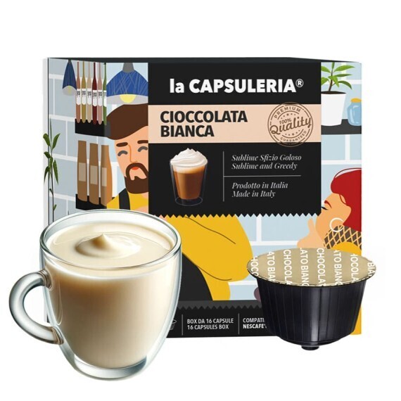 Chocolat Blanc - 16 Capsules Capsules Compatibles Avec Nescafè Dolce Gusto®*