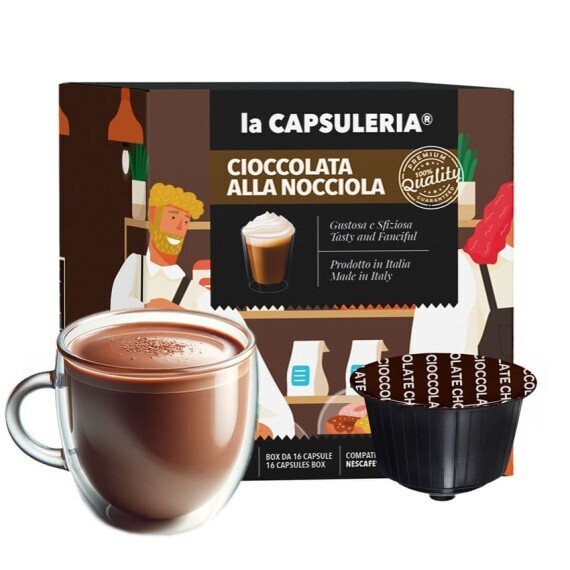 Chocolat Noisette - 16 Capsules
Capsules Compatibles Avec Nescafè Dolce Gusto®*