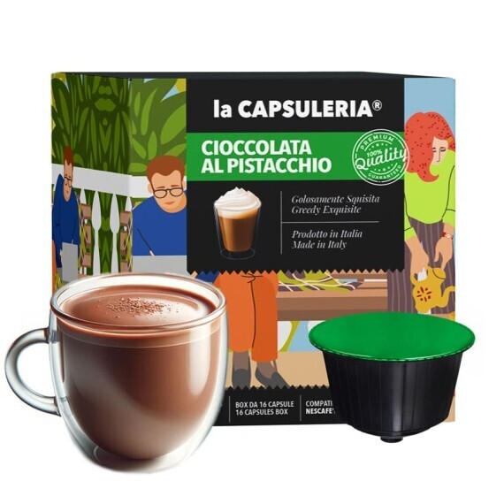 Chocolat Pistache - 16 Capsules Capsules Compatibles Avec Nescafè Dolce Gusto®*