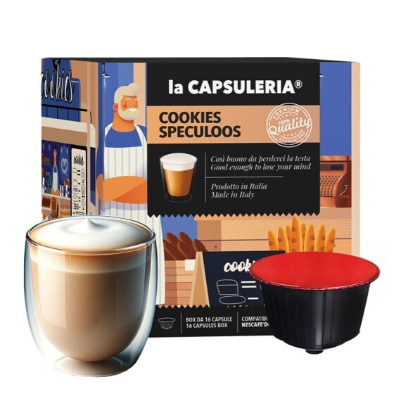 Cookie Speculoos &quot;Biscuit Belge&quot; - 16 Capsules Capsules Compatibles Avec Nescafè Dolce Gusto®*