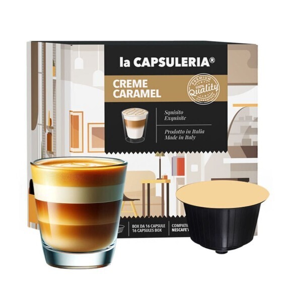 Crème Caramel - 16 Capsules
Capsules Compatibles Avec Nescafè Dolce Gusto®*