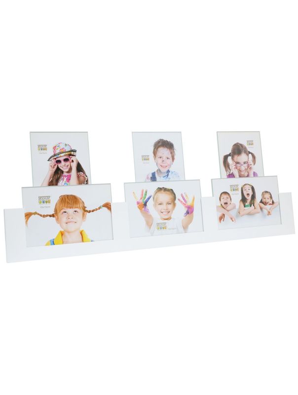 Porte-photo en blanc pour 6 photos