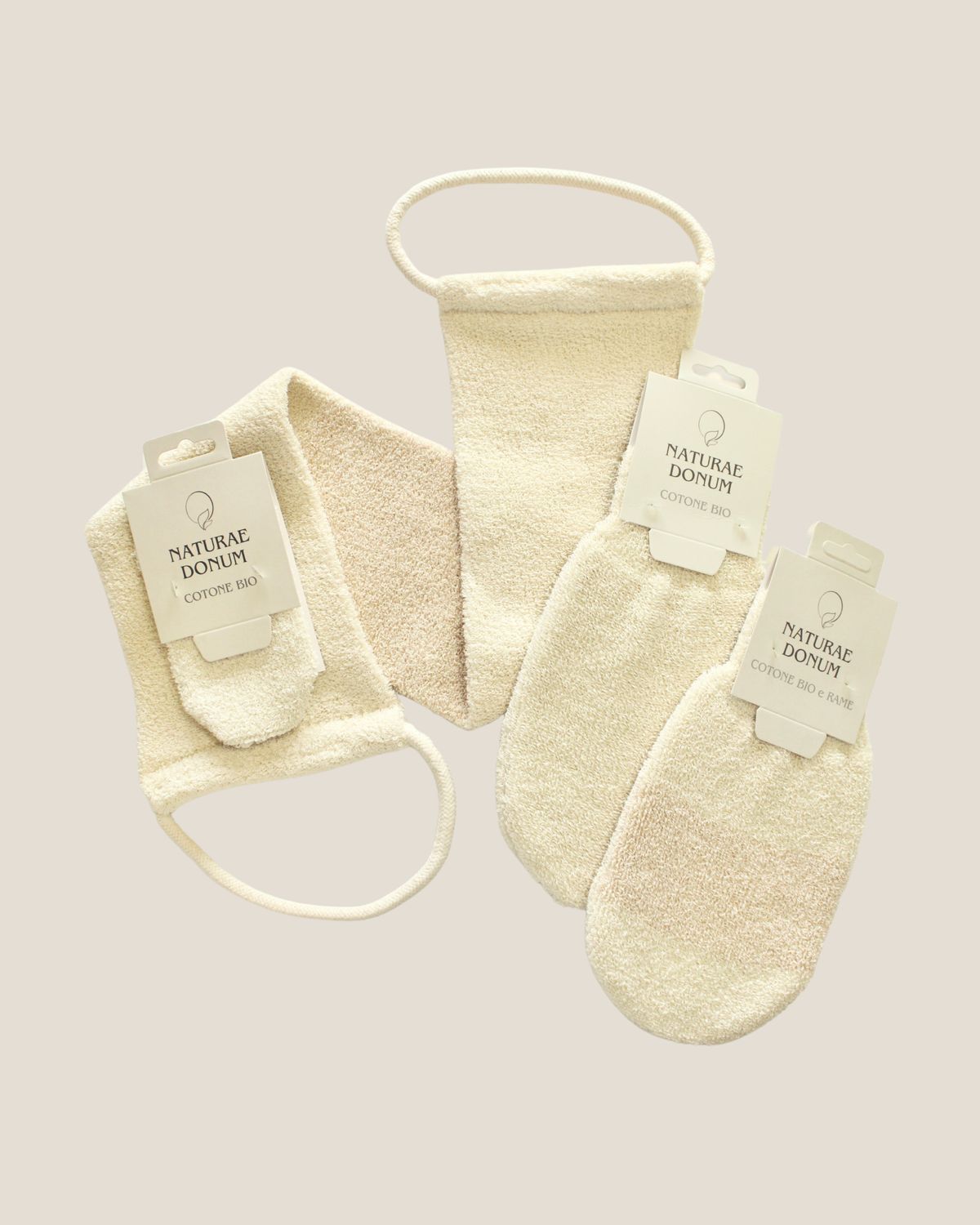 Set bagno e massaggio in Cotone Bio