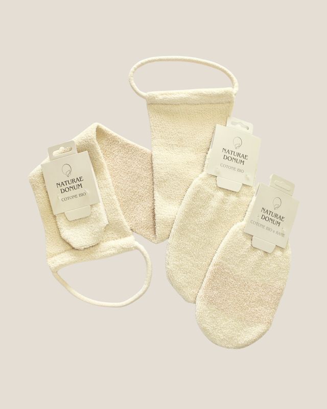 Set bagno e massaggio in Cotone Bio