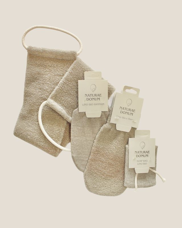 Set bagno e massaggio in Lino Bio