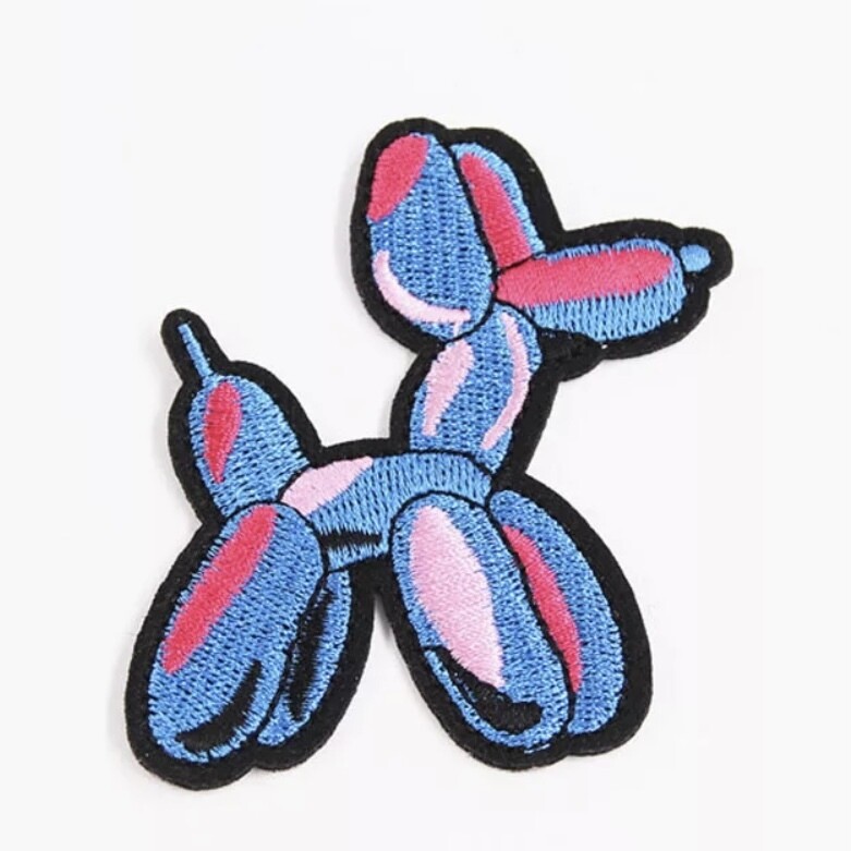 Ballon Cartoon Dog Ballonhund Patch Aufnäher - Blau/Rosa Ballon Cartoon Dog Ballonhund Patch Aufnäher - Blau/Rosa