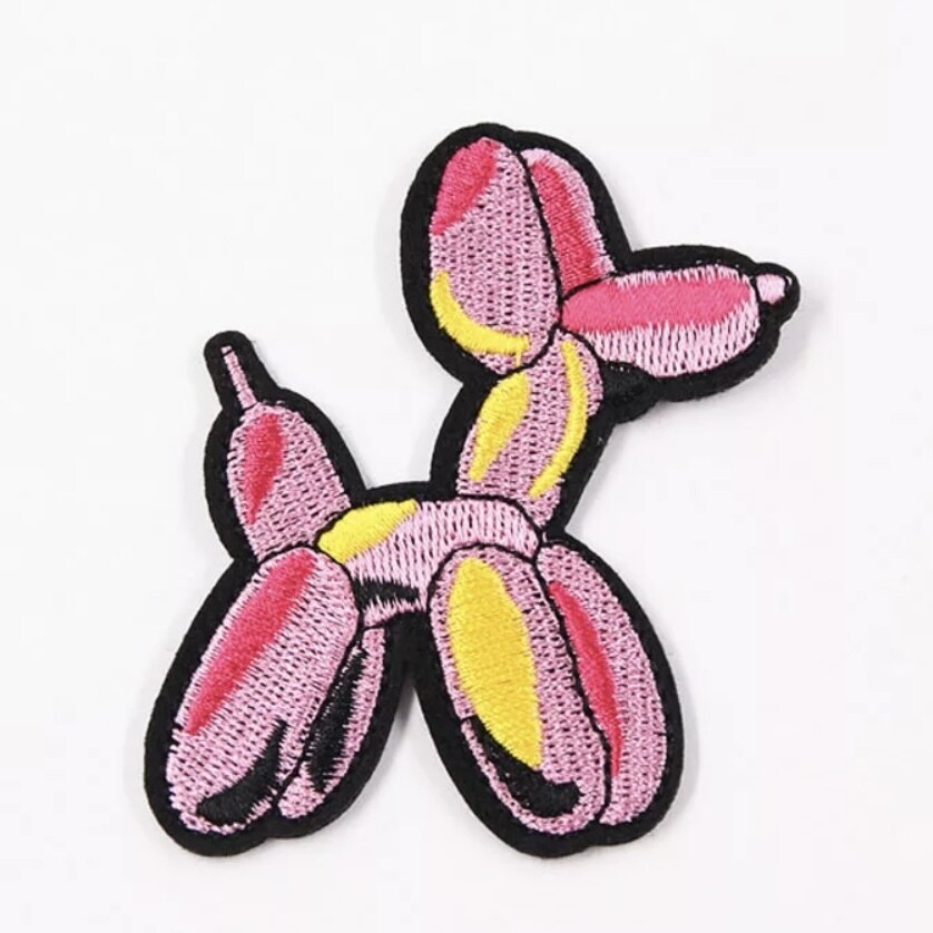 Ballon Cartoon Dog Ballonhund Patch Aufnäher - Rosa/Pink Ballon Cartoon Dog Ballonhund Patch Aufnäher - Rosa/Pink