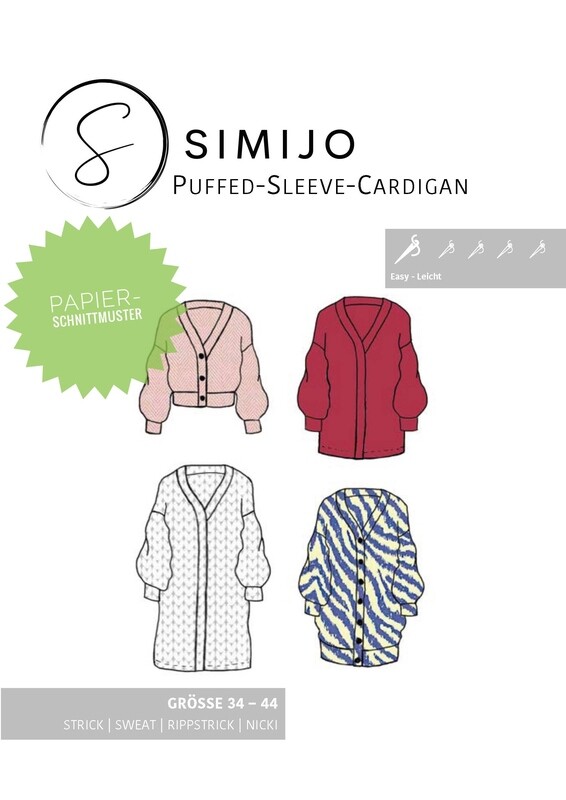 Puffed Sleeve Cardigan - Papierschnittmuster
