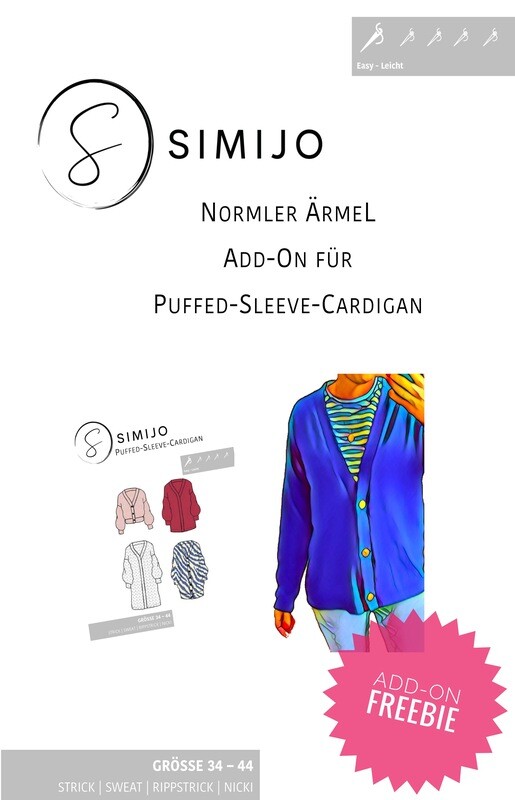 Gratis Add-On | FREEbie - Normaler, schmaler Ärmel - für Schnittmuster Puffed-Sleeve-Cardigan