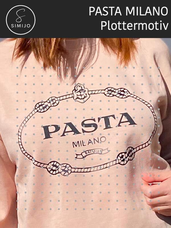 Digitales Motiv Digitales Motiv "PASTA Milano" - Dateiformate SVG, PDF, PNG, DXF (kein fertiges Plotter-/Bügelmotiv!)