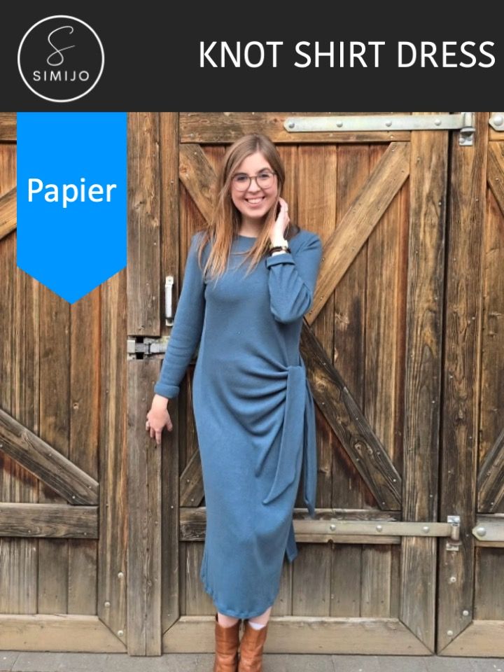 Knot Shirt Dress inkl. langer Ärmel - Kombi-Book bestehend aus eBook PDF (Anleitung, A4 und A0) & Papier-Schnittmusterbögen (2 Bögen A0, 1 Bogen A1)