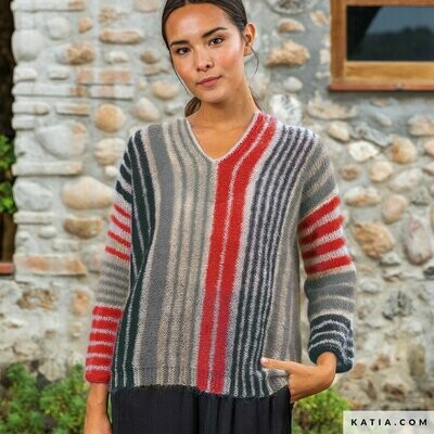 TRUI MET VERTICALE STREPEN 50 MOHAIR SHADES