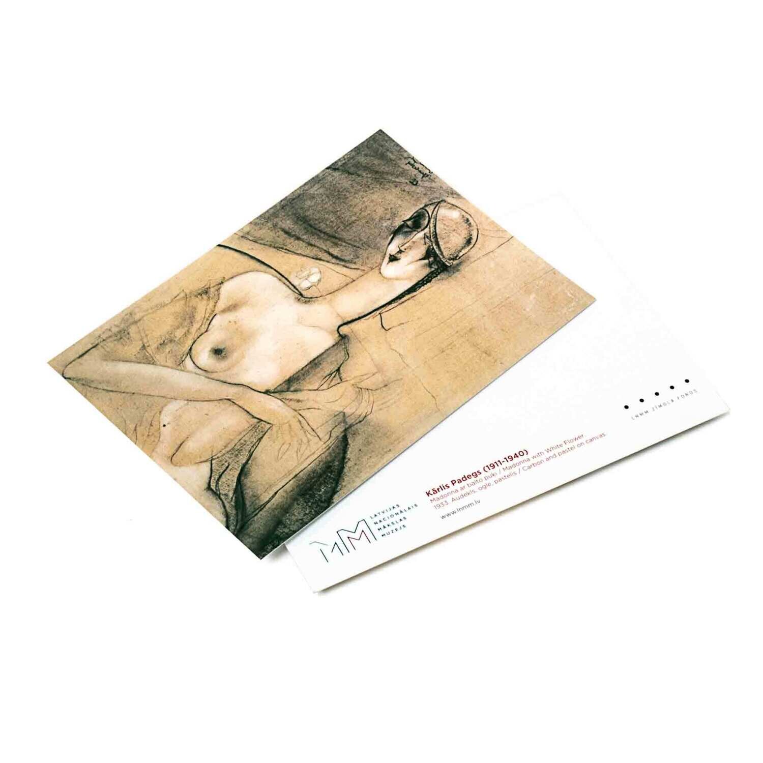 Atklātne. K. Padegs, Madonna ar balto puķi