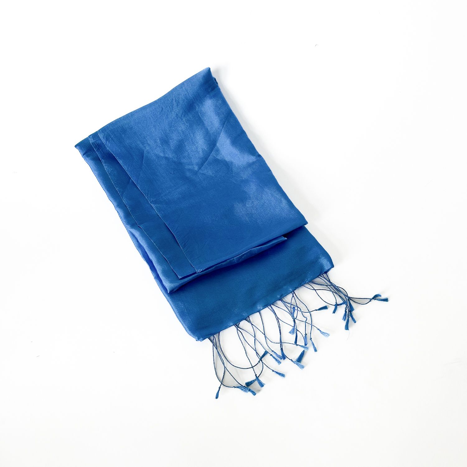 Zīda šalle. Karaliski zila. Krama Heritage.