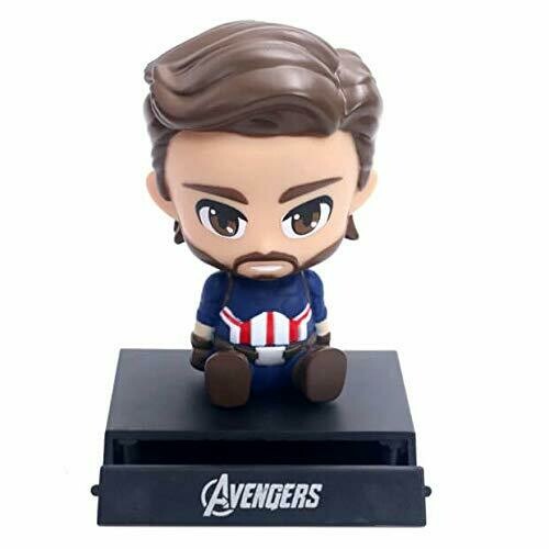 CAPTAIN AMERICA Superhero Bobble Head Action Figure with Mobile Holder &amp; Stand for Car Dashboard
