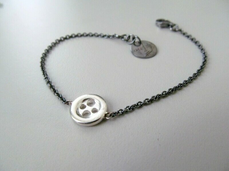 Bracciale in Argento 925/000 con Bottone per Lei