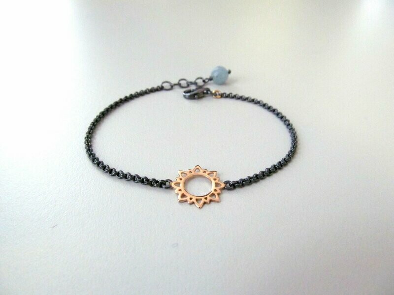 Bracciale Sole in oro 750/000 (18ct) e maglia in argento