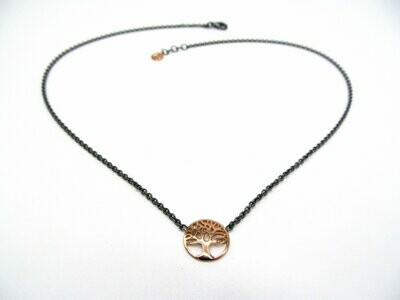 Necklace Tree of life in gold 18ct and silver