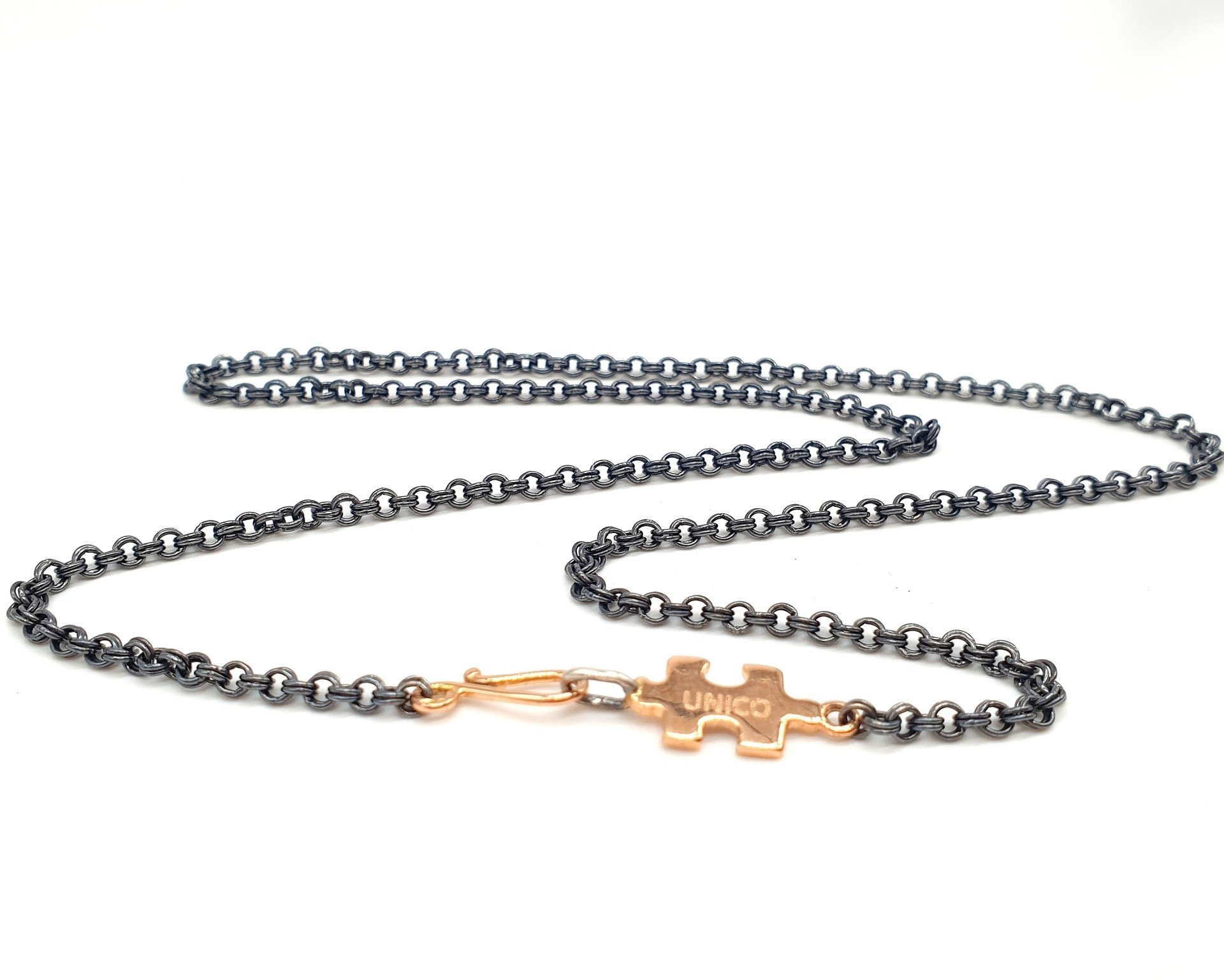 Girocollo Puzzle per Lui in Oro e Argento