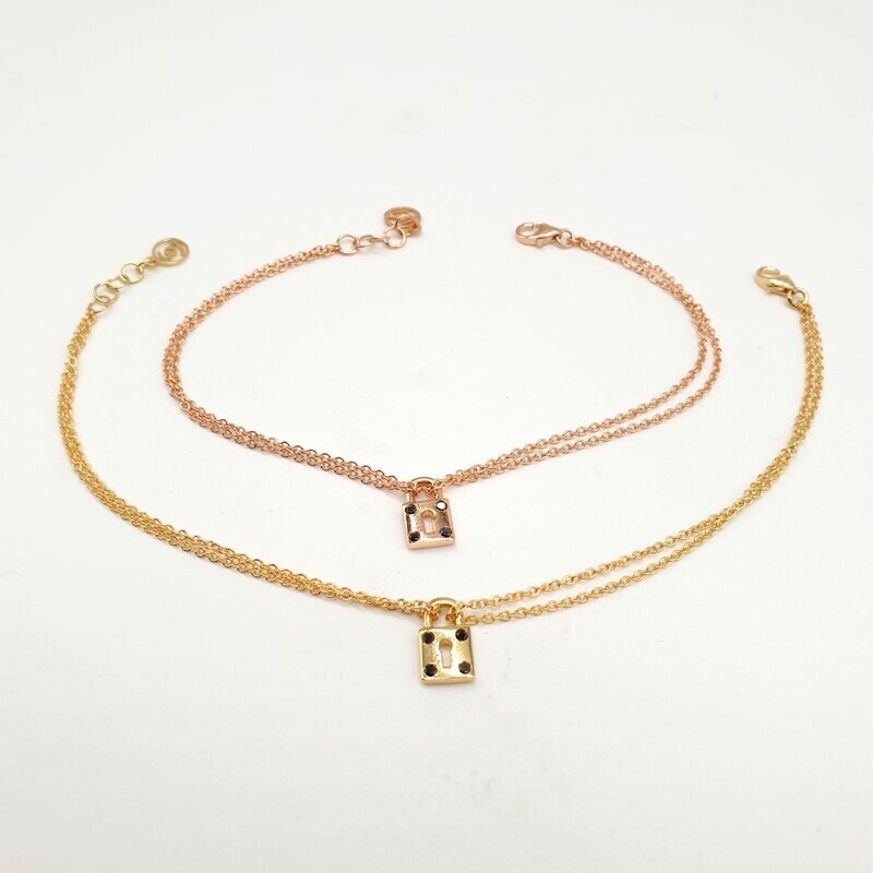 Bracciale Lucchetto in Oro e Diamanti neri