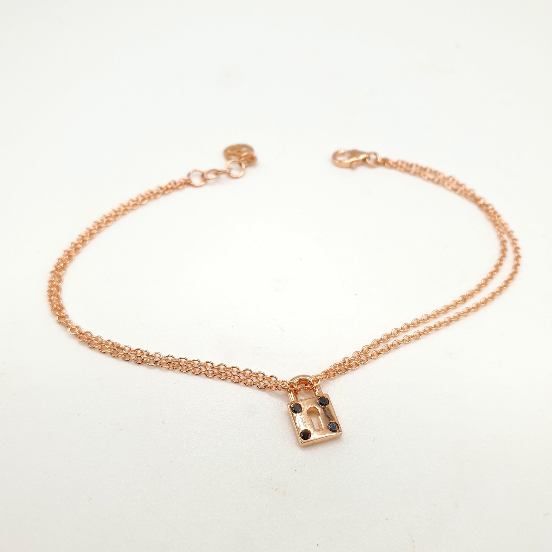 Bracciale Lucchetto in Oro e Diamanti neri