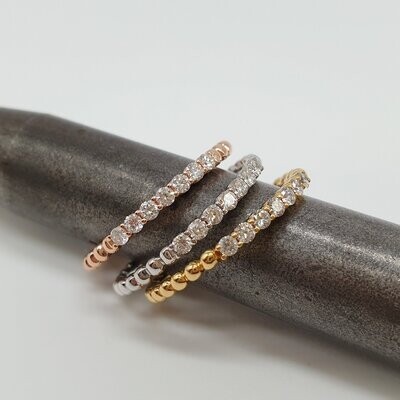 Fedina in oro 750/000 (18ct)  con 7 diamanti