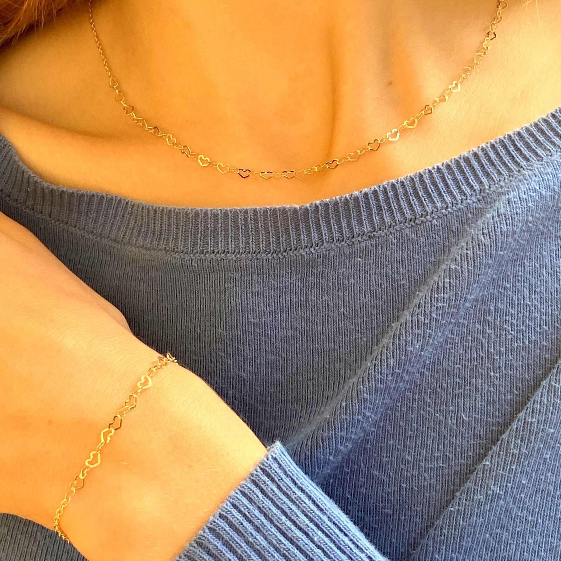 Girocollo Cuori in oro Giallo 750/000