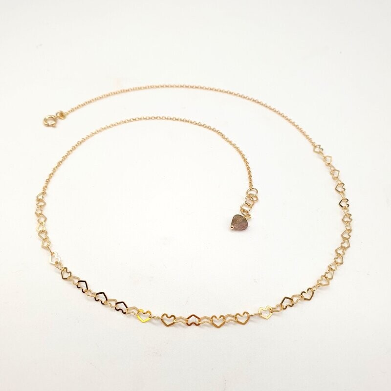 Girocollo Cuori in oro Giallo 750/000