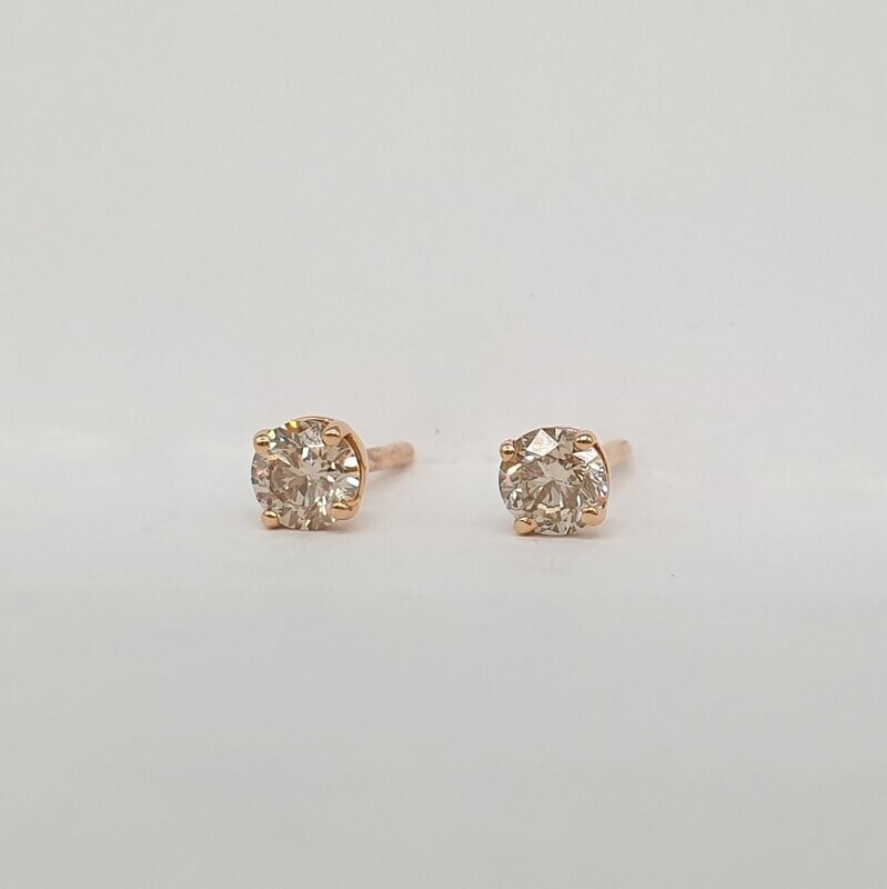 Orecchini ESile in Oro 750/000 (18ct)con Diamante Brown