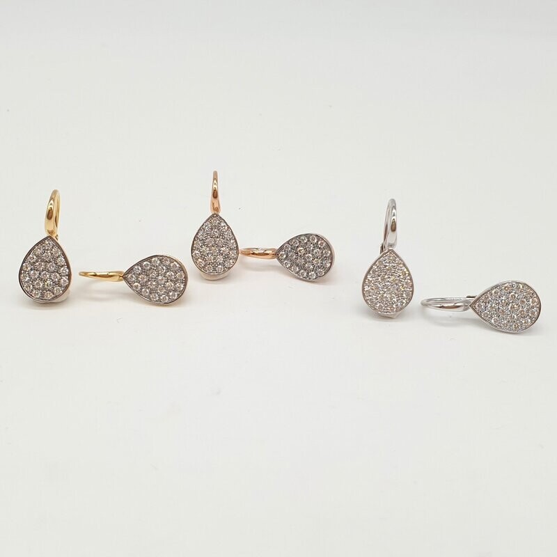 Orecchini Goccia in Oro bianco 750/000 (18ct)  con diamanti
