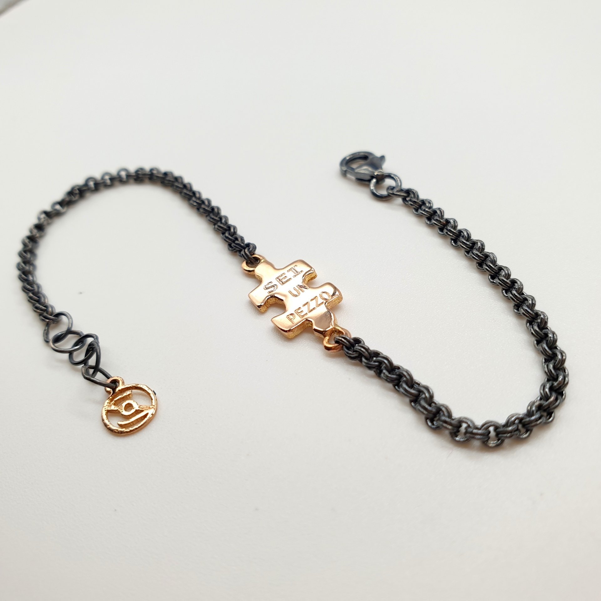 Bracciale Puzzle Argento e  Oro  per lui