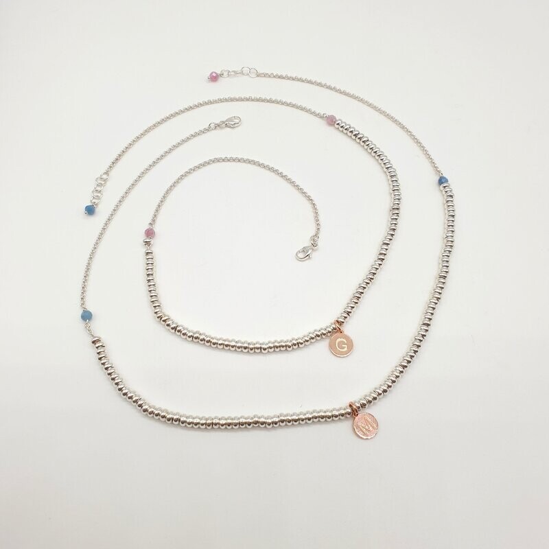 Girocollo in Argento 925/000 con medaglietta in argento rosato