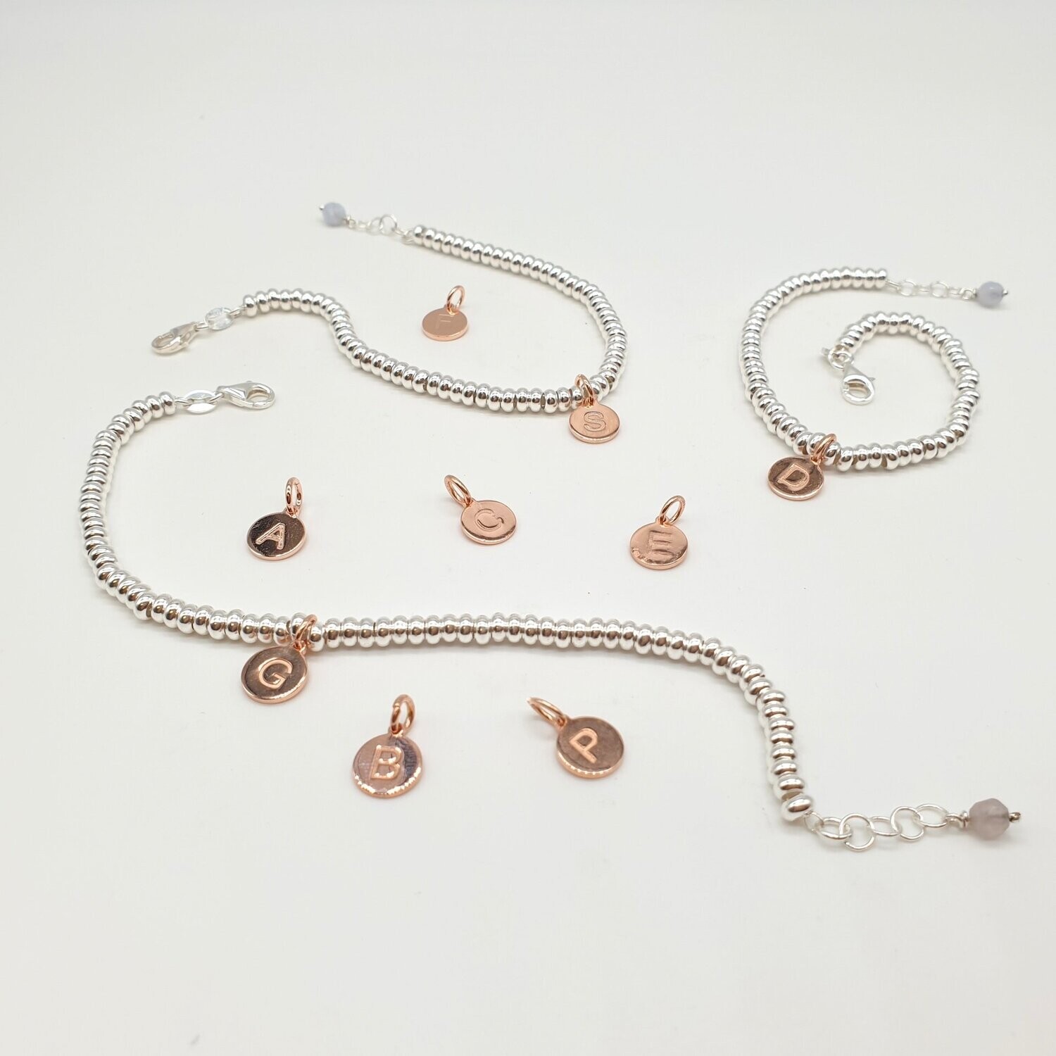 Bracciale in Argento 925/000 con medaglietta in argento rosato