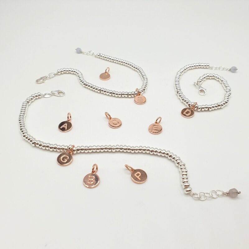 Bracciale in Argento 925/000 con medaglietta in argento rosato