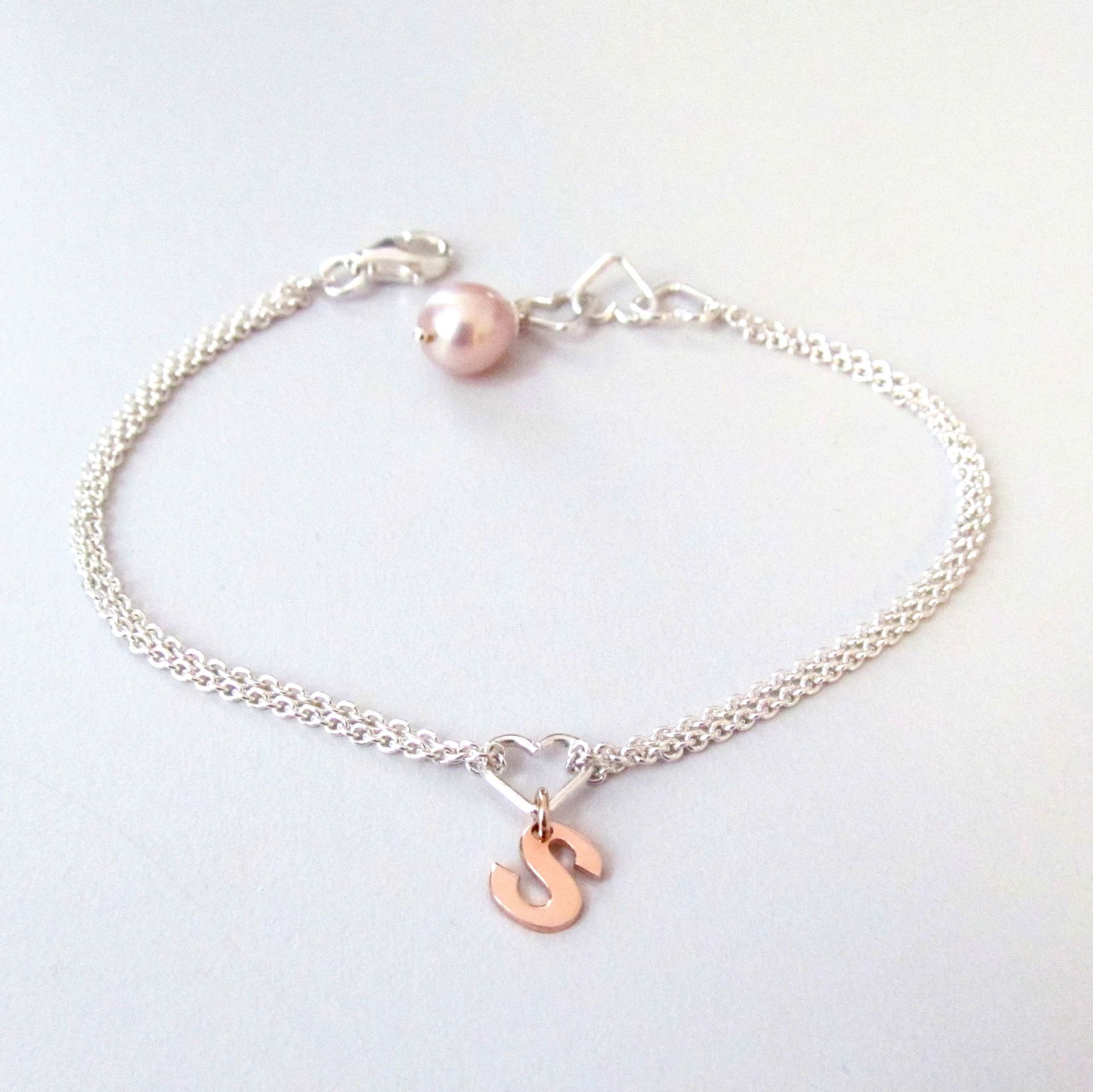 Bracciale Cuoriniziale in argento 925/000 e in oro 750/000