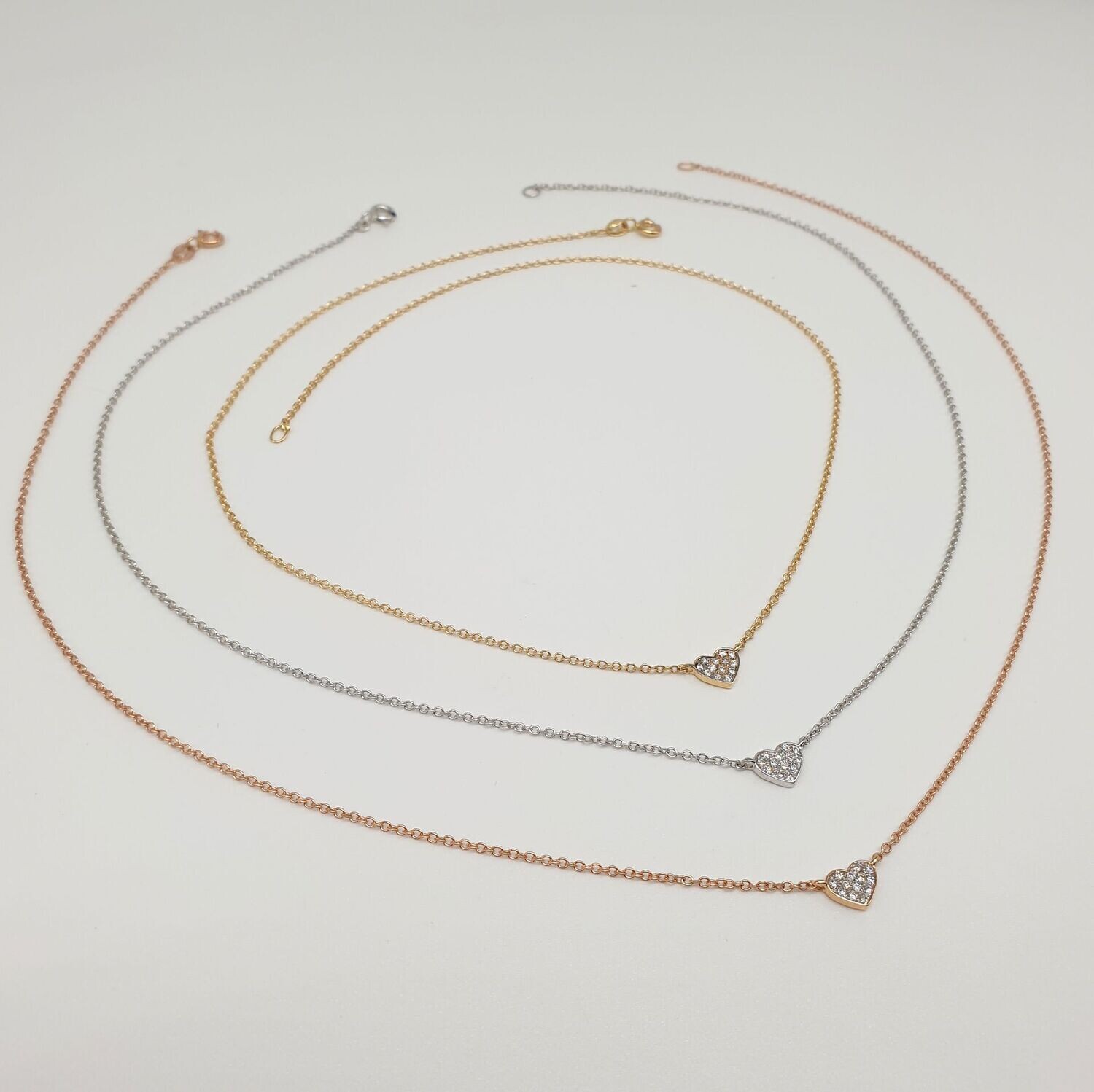 Girocollo Cuore in Oro 750/000 (18ct)  con diamanti