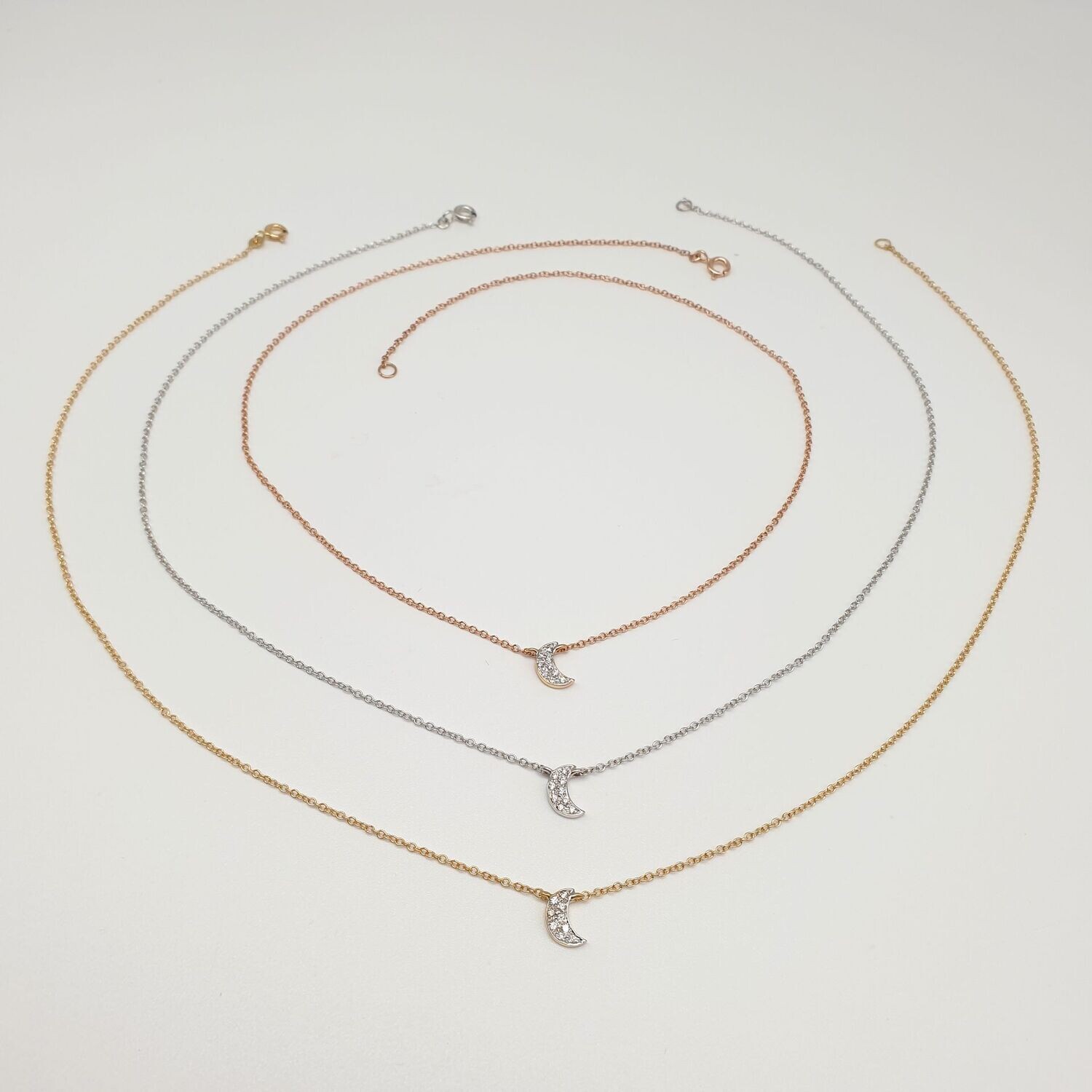 Girocollo Luna in Oro 750/000 con diamanti