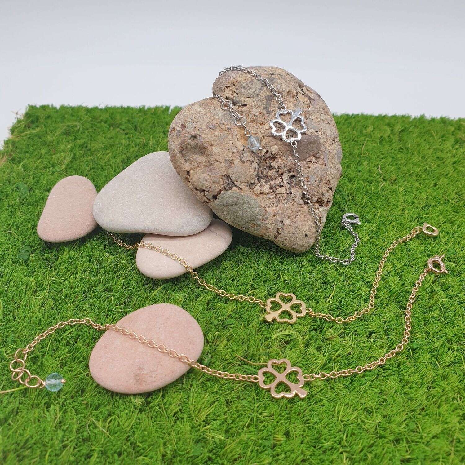 Bracciale LIKGREAT Con Quadrifoglio E Cuore – Doppia Catena Regolabile In Acciaio Inox, Ciondolo Portafortuna, Per Donna - 4