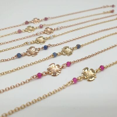 Bracciale Quadrifoglio e gemme in oro 750/000 (18ct)