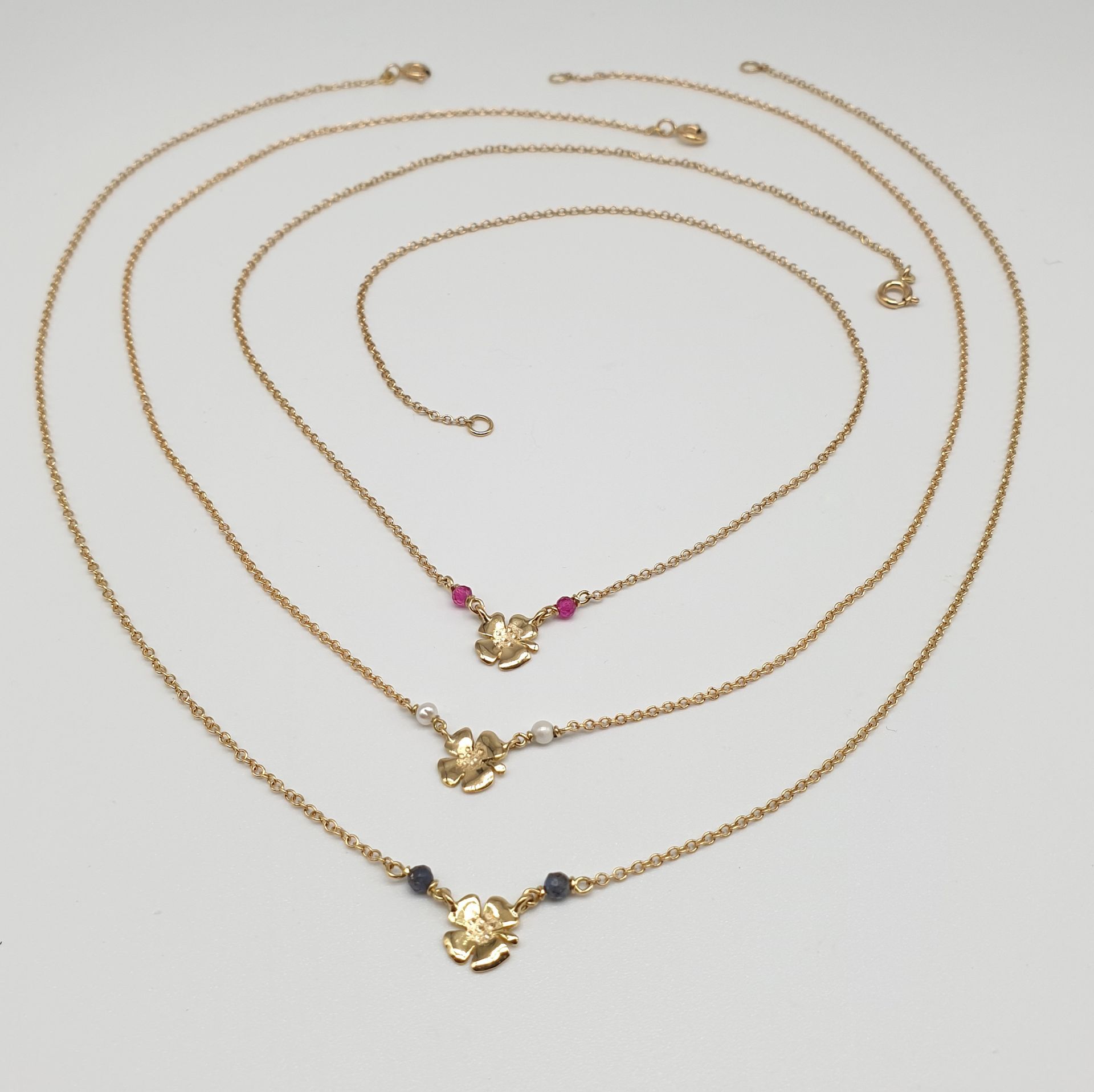 Girocollo Quadrifoglio e gemme in oro 750/000 (18ct)