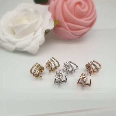 Orecchini Tris in oro  18ct e diamanti