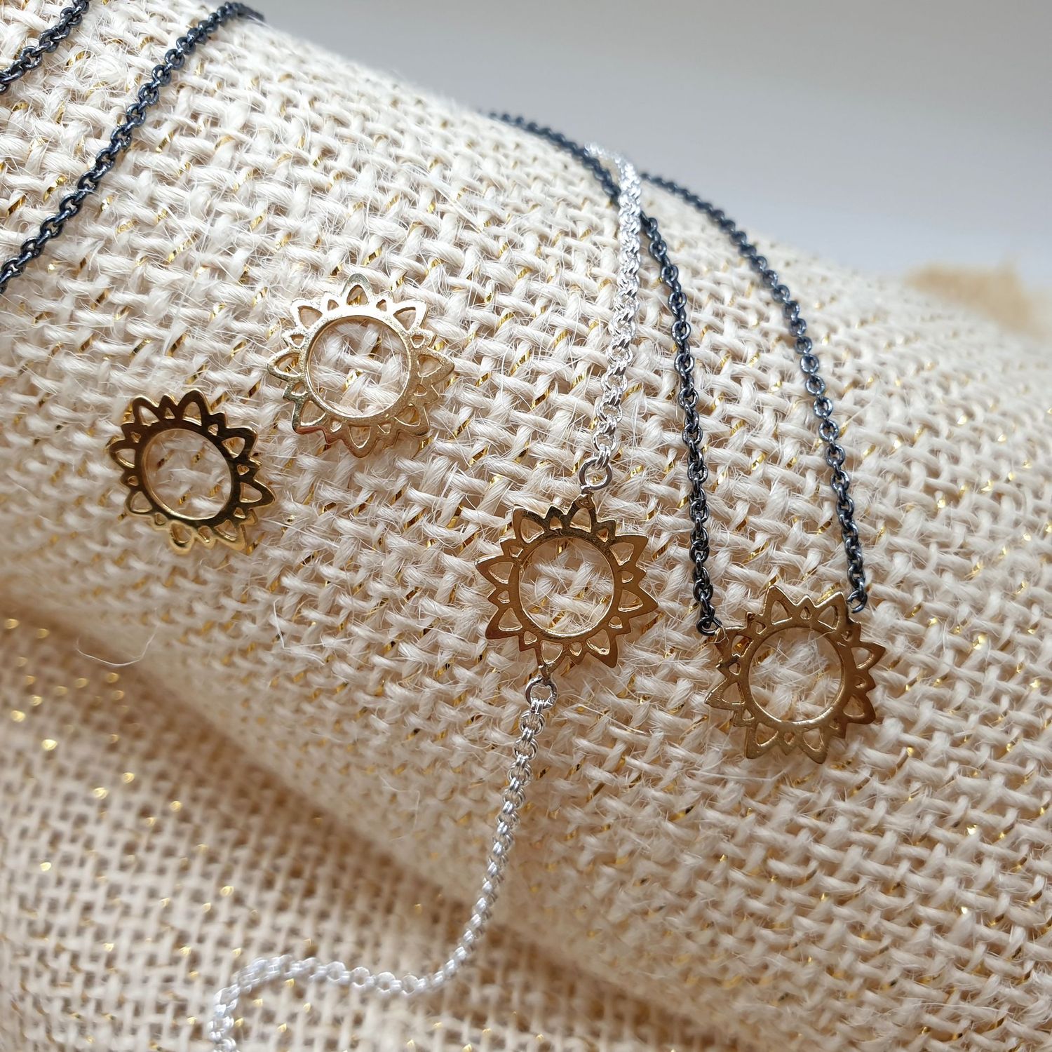 Bracciale Sole in oro 750/000 (18ct) e maglia in argento, COLORE ARGENTO:: CHIARO