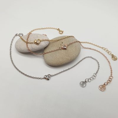 Bracciale " CuoreEsatto" in oro 18ct e diamante bianco ct 0.04